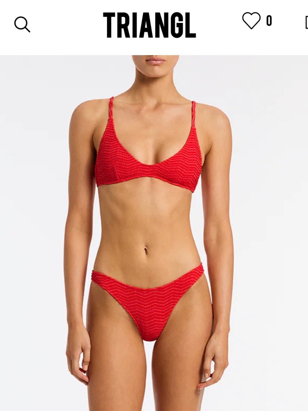 triangl swimwear Red Textured Scoop Bikini